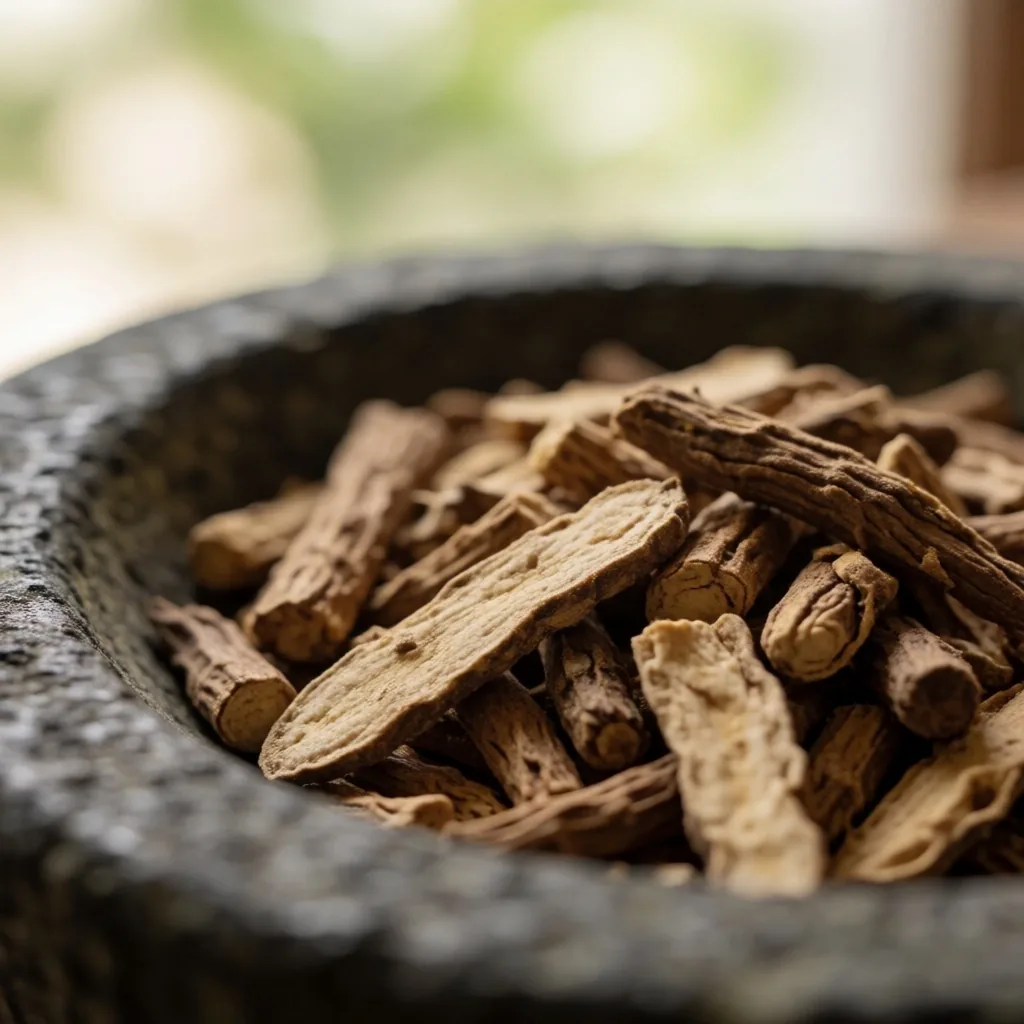 Dried botanical roots used in natural energy formulas